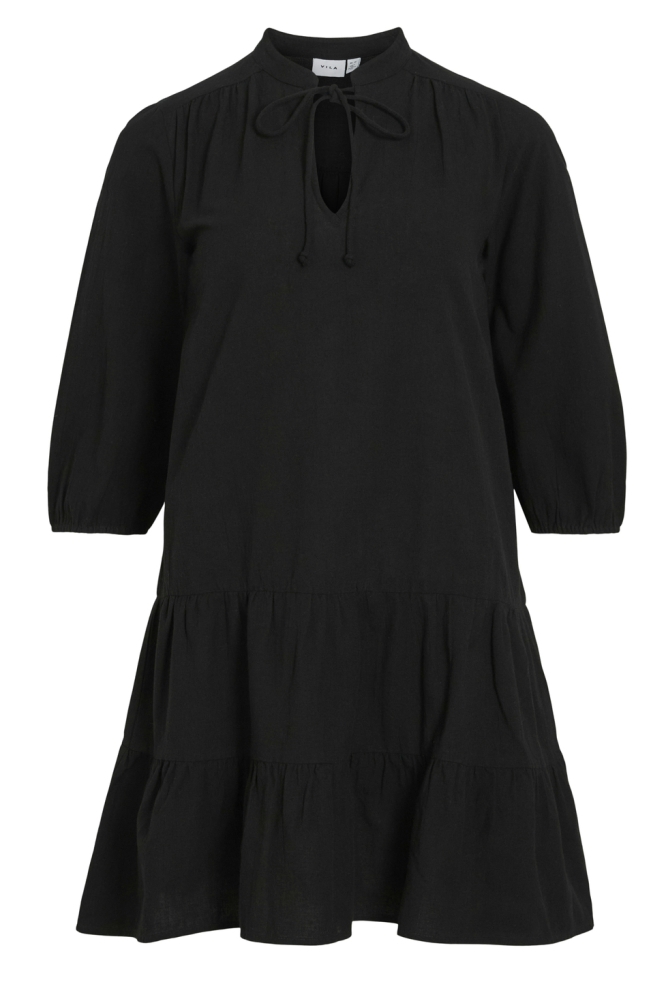 VIPETRA V-NECK 3/4 SHORT DRESS/TES 14109524 BLACK BEAUTY